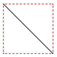 SVG com bordas em vermelho e uma linha diagonal
