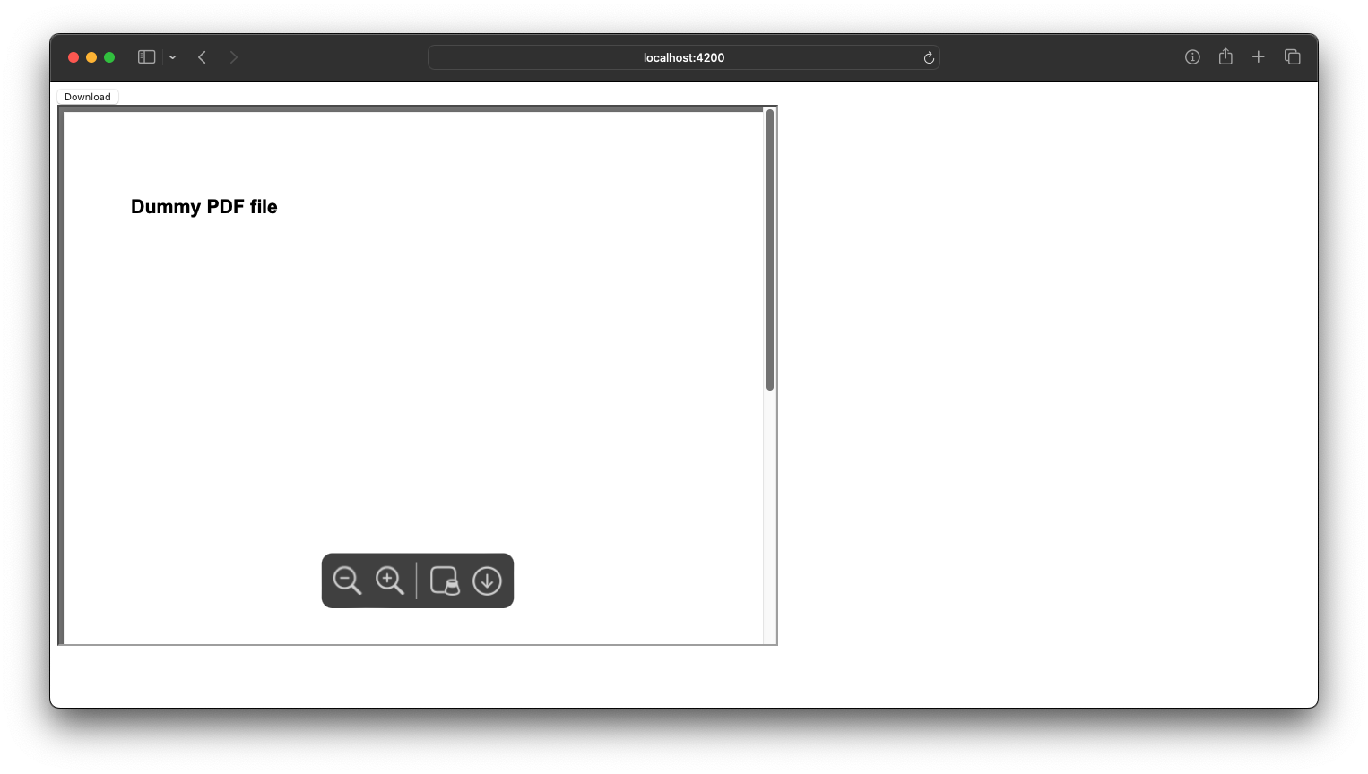 Navegador Safari mostrando o PDF renderizado em um iframe