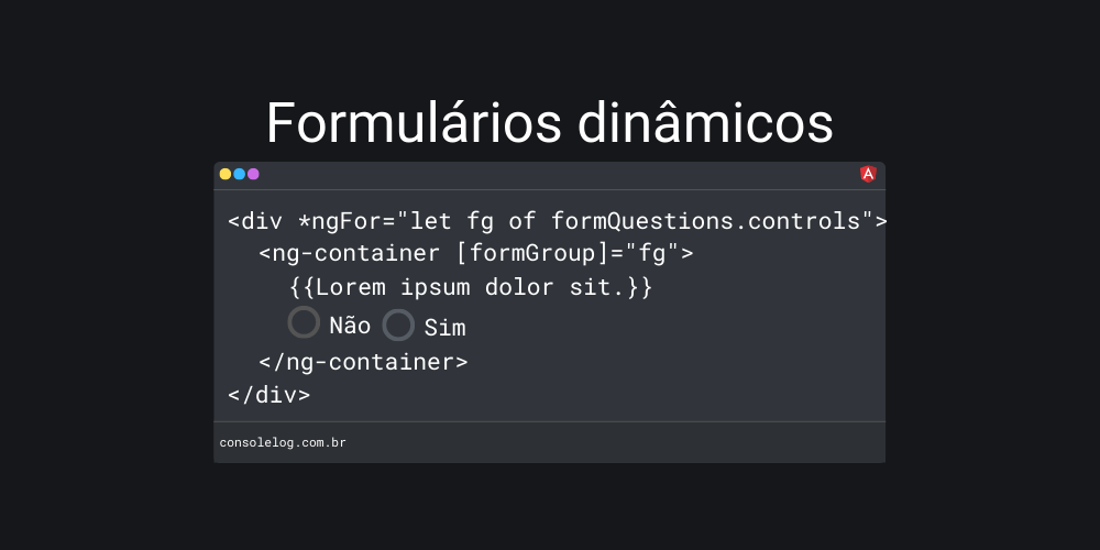 Formulários dinâmicos - Angular - FormBuilder.array